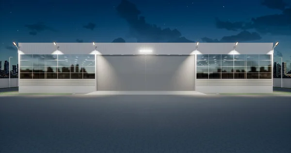 Rendering Exterior Commercial Building Design May Called Airplane Hangar Modern — 图库照片