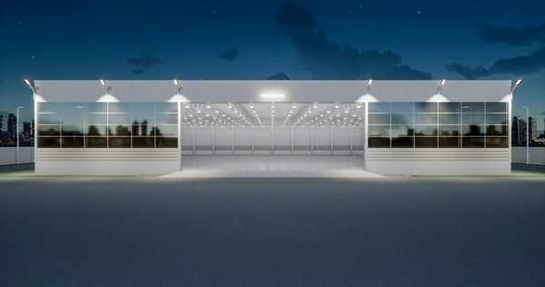 Rendering Empty Commercial Building Design May Called Airplane Hangar Modern — 图库照片