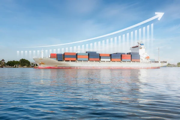 Cargo Ship Cargo Container Dock Port Harbour Freight Transport Arrow —  Fotos de Stock
