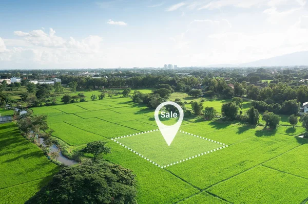 Grundstück Der Luftaufnahme Immobilien Oder Immobilien Bestehen Aus Leerem Land — Stockfoto