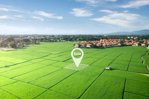 Terreno Vista Aérea Imóveis Imóveis Consistem Terrenos Vazios Campo Verde — Fotografia de Stock