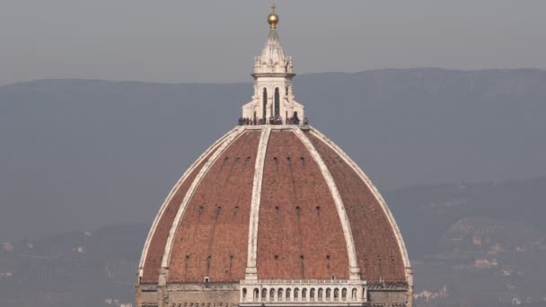 Туристы Перемещаются Куполу Брунеллески Флоренции После Ковид Времени — стоковое видео