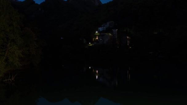 Noche Día Timelapse Transición Isola Santa Maravilloso Lugar Garfagnana Toscana — Vídeos de Stock