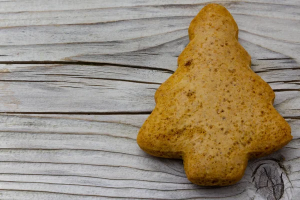 Pão Gengibre Árvore Natal Isolado Fundo Branco Fundo Natal Tema — Fotografia de Stock