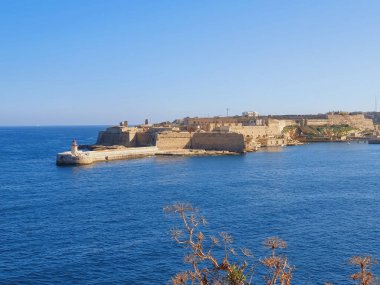 Valletta Limanı, UNESCO Dünya Mirası Bölgesi. Malta, Akdeniz, yatay duvar kâğıdı kaplaması. İnanılmaz deniz manzarası