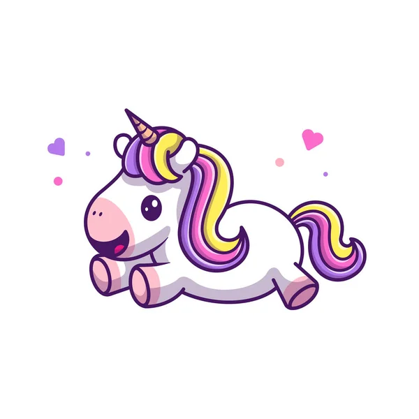 Cute Unicorn Flying Cartoon Vector Icon Illustration. Animal Nature Icon Concept Isolated Premium Vector. Flat Cartoon Style