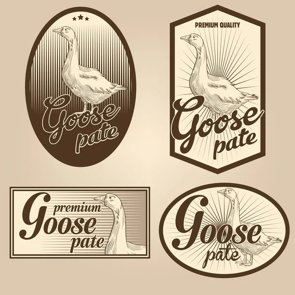 Étiquettes vintage Goose pate — Image vectorielle