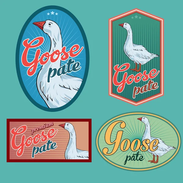 Étiquettes vintage Goose pate — Image vectorielle