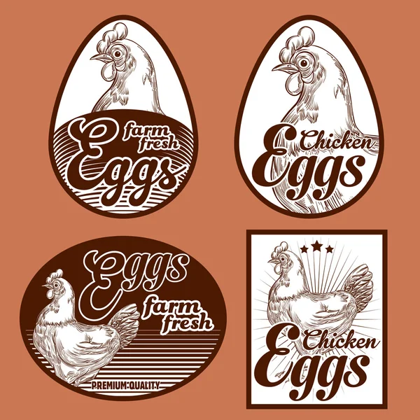 Eieren vintage etiketten — Stockvector