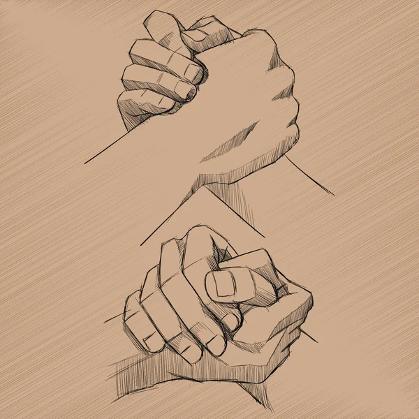 Croquis vectoriel mains — Image vectorielle