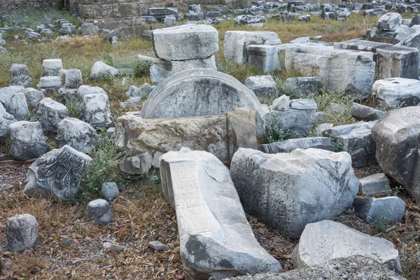 Monumentális Szökőkút Amely Része Ősi Város Side Antalya Törökország Szelektív — Stock Fotó