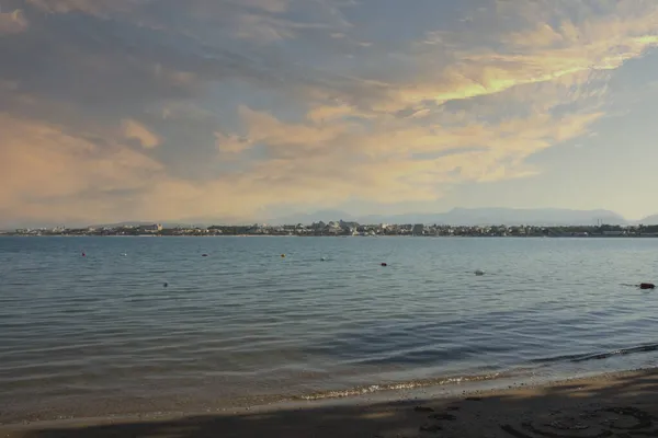 Средиземноморский Приморский Город Сиде Вид Море Пляжа Утром — стоковое фото