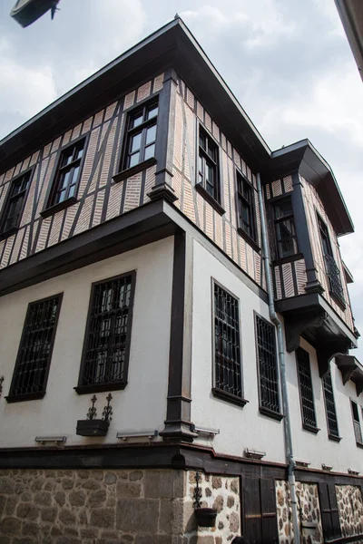 Différentes Vues Rue Vues Des Maisons Historiques Ankara Autour Château — Photo