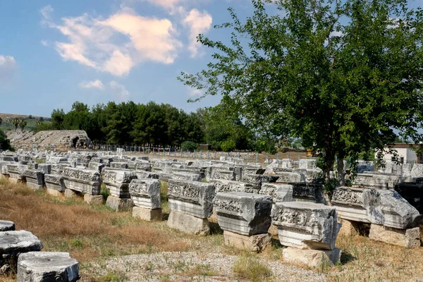 Restos Excavados Antigua Ciudad Perge Distrito Aksu Antalya Una Las —  Fotos de Stock