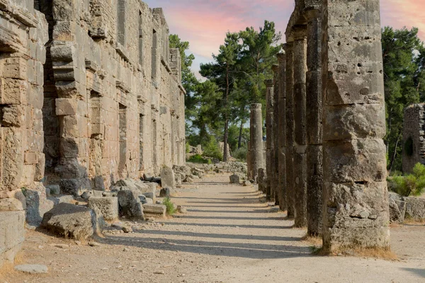 Ruins Seleukeia Pamphylia Lyrbe Ancient Greek City Mediterranean Coast Pamphylia — Stockfoto