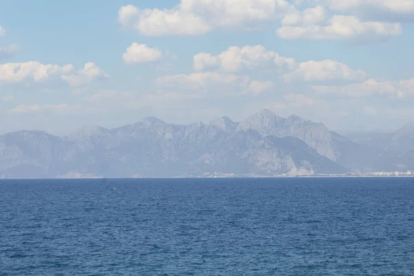 Panoramic View Antalya Old City Harbor Taurus Mountains Mediterranean Sea — стоковое фото