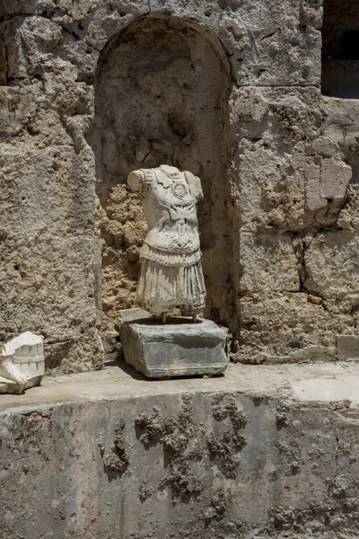 Antalya Turquia Julho 2021 Esculturas Ruínas Antigas Museu Arqueologia Lateral — Fotografia de Stock