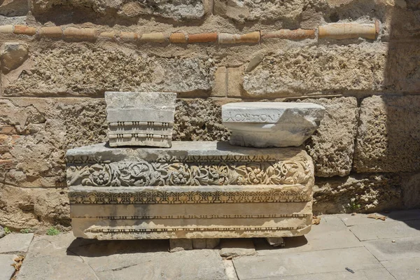 Antalya Turkey July 2021 Sculptures Ancient Ruins Side Archeology Museum — Stock Photo, Image