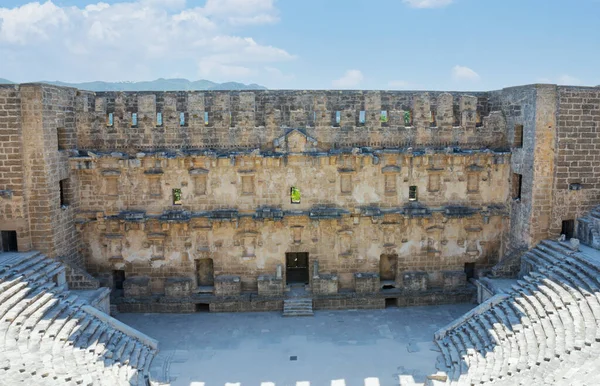 Antico Anfiteatro Romano Aspendos Vicino Antalya Viaggiare Turchia Concetto Destinazioni — Foto Stock