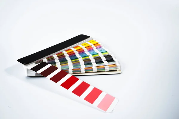 Guía Paleta Colores Sobre Fondo Blanco Primer Plano Muestra Color — Foto de Stock