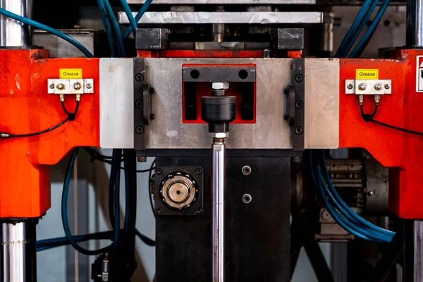 Vacuum Thermoforming Machine Factory Vacuum Thermoforming Machine Used Producing Plastic — стоковое фото