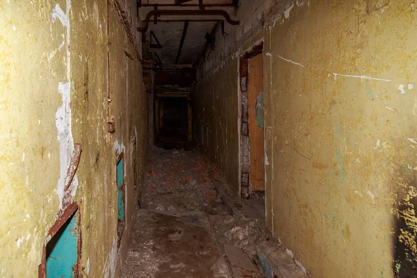 Egy Földalatti Atomellenes Titkos Katonai Bunker Belseje Hátborzongató Hely Poszt — Stock Fotó