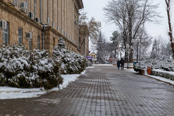 Февраля 2021 Года Бельцы Бельцы Молдова Снежная Холодная Зима Городе — стоковое фото