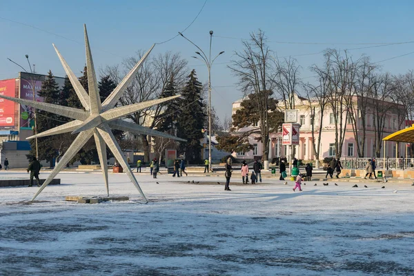 Janvier 2021 Balti Beltsy Moldavie Hiver Froid Neigeux Dans Ville — Photo