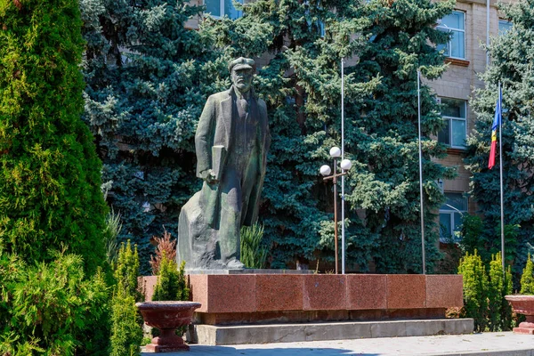 Monumento Lenin Nel Centro Della Città Benvenuta Gagauzia Editoriale Illustrativo — Foto Stock