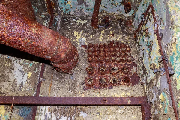Внутренние Элементы Подземного Анти Ядерного Заброшенного Секретного Военного Бункера Жуткое — стоковое фото