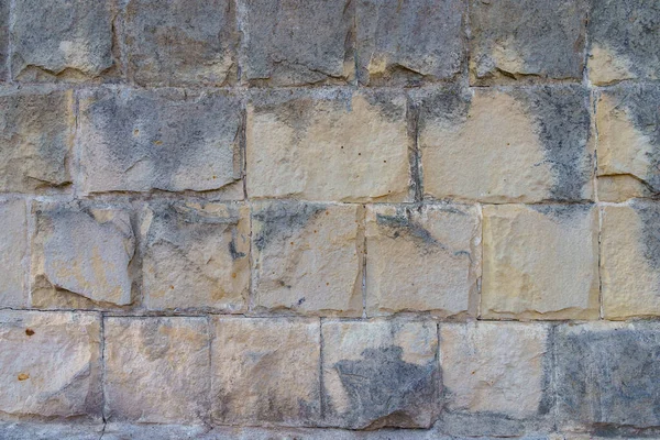 Grob Strukturierte Wandoberfläche Aus Wilden Dekorativen Steinblöcken Hintergrund Mit Kopierraum — Stockfoto