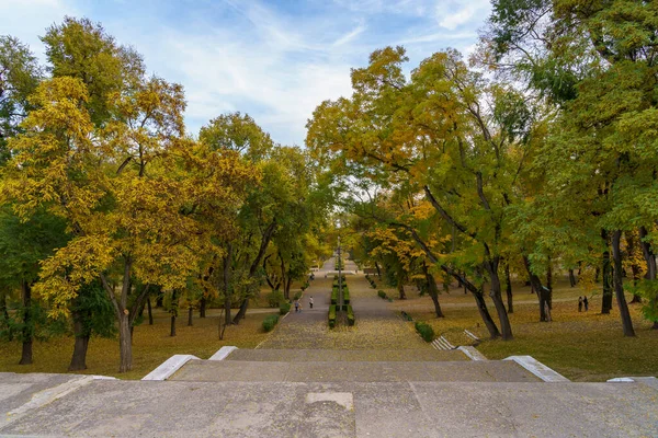 Central City Park Goldenen Herbst Hintergrund Mit Kopierraum Für Text — Stockfoto