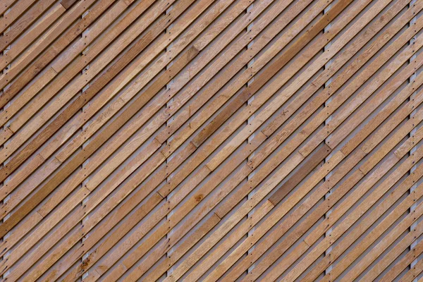 Moderne Dekoration Des Gebäudes Mit Holzdielen Geometrische Abstrakte Muster Auf — Stockfoto