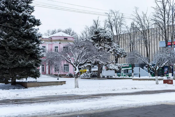 Février 2021 Balti Beltsy Moldavie Hiver Froid Neigeux Dans Ville — Photo