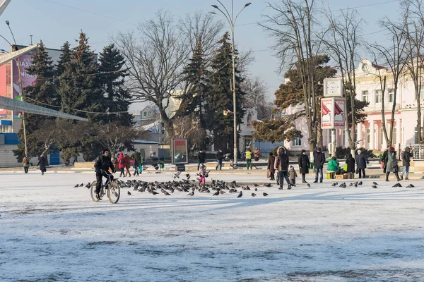 19 Ocak 2021 Balti veya Beltsy, Moldova 'nın soğuk kışı. İllüstrasyon Editörü