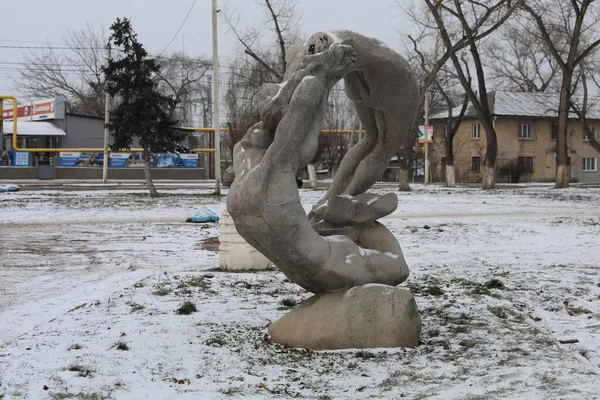 Janvier 2021 Balti Beltsy Moldavie Monument Aux Athlètes Éditorial Illustratif — Photo