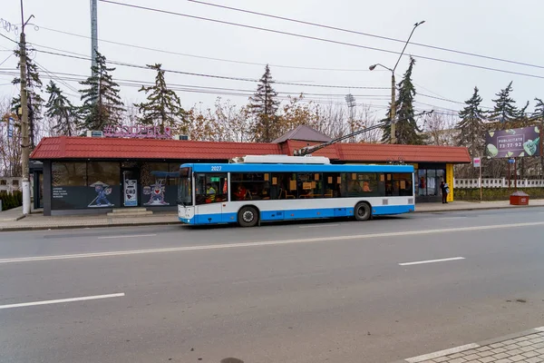 Aralık 2021 Balti Moldova Llüstrasyon Başyazısı Central City Sokağı Stefan — Stok fotoğraf