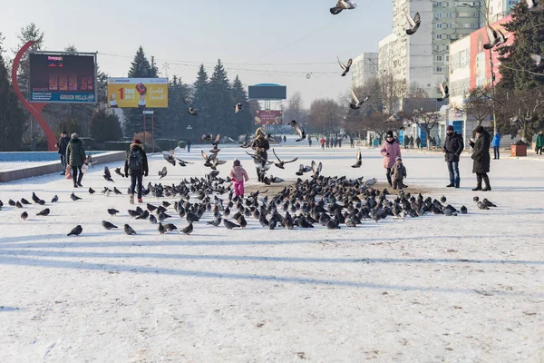 Enero 2021 Balti Beltsy Moldova Invierno Frío Nevado Ciudad Editorial — Foto de Stock