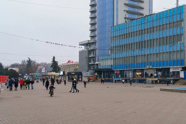 Grudnia 2021 Balti Mołdawia Ilustracyjny Artykuł Widok Centralny Plac Miasta — Zdjęcie stockowe