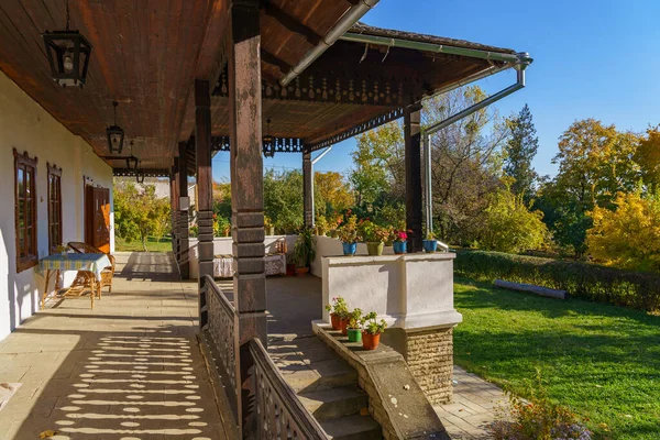Casa Antiga Autêntica Aldeia Moldava Fundo Natural Outono Com Espaço — Fotografia de Stock
