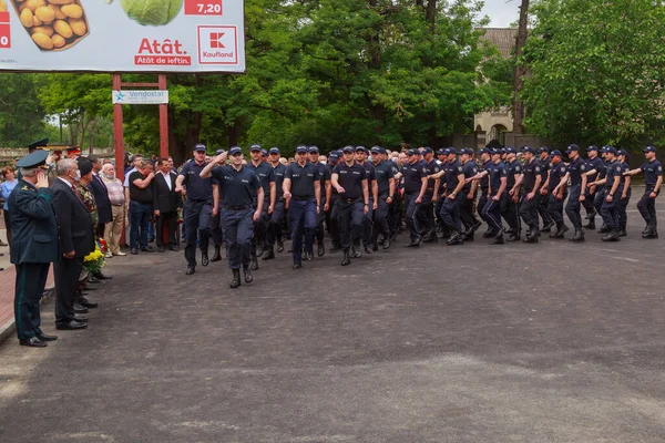Αστυνομικοί Της Δημοκρατίας Της Μολδαβίας Ιουνίου 2021 Μπαλτί Μολδαβίας Ενδεικτικό — Φωτογραφία Αρχείου