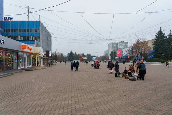 Décembre 2021 Balti Moldavie Éditorial Illustratif Vue Sur Place Centrale — Photo