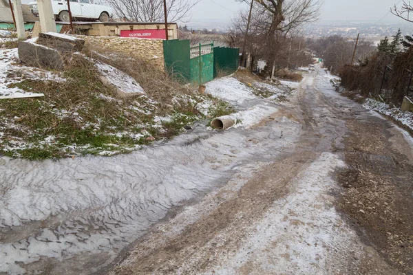 Janvier 2021 Balti Beltsy Moldova Mauvaises Routes Hiver Éditorial Illustratif — Photo