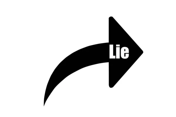 Word Lie Black Arrow Repost Share Sign White Isolated Background — Stock Photo, Image