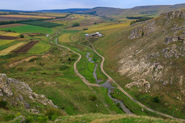 Nature Vallonnée Europe Est Arrière Plan Avec Espace Copie Pour — Photo