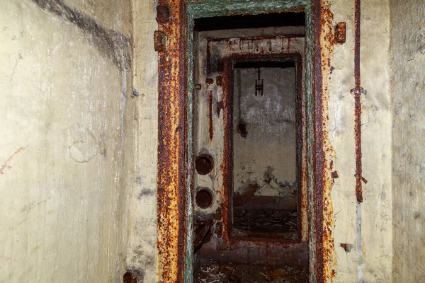 Egy Földalatti Atomellenes Titkos Katonai Bunker Belseje Hátborzongató Hely Poszt — Stock Fotó