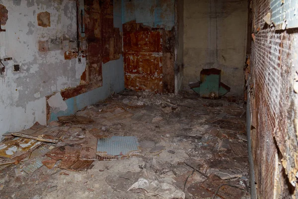 Interior Búnker Militar Secreto Subterráneo Nuclear Abandonado Lugar Espeluznante Fondo — Foto de Stock