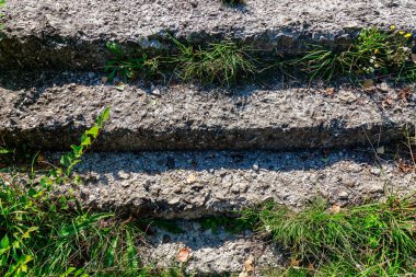 Bir sembol olarak merdiven basamakları. Metin veya yazıtlar için kopyalama alanı olan arkaplan.