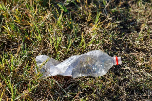 Bouteilles Jetées Dans Nature Pollution Environnement Par Les Déchets Plastiques — Photo