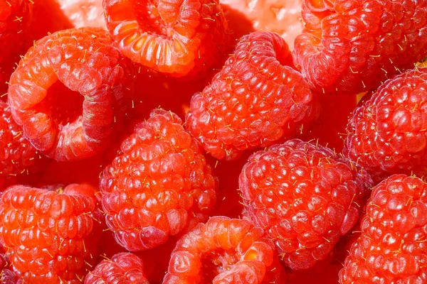 Farm Organic Raspberries Natural Vitamins Retail Grocery Store Selective Focus — Stock Photo, Image